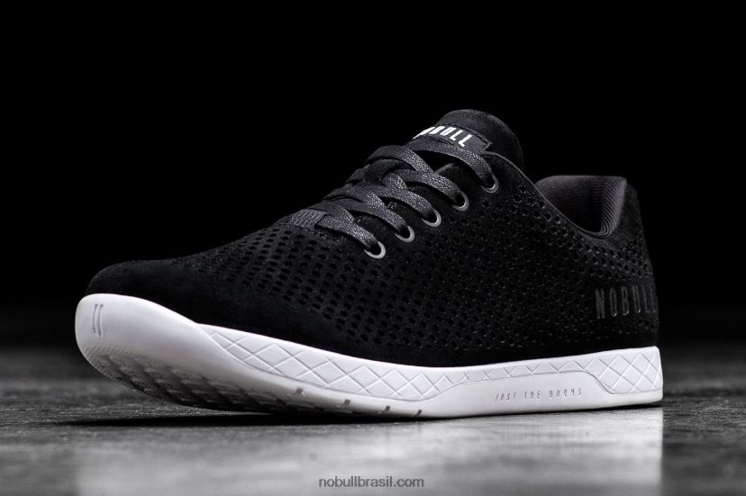 tênis de camurça branco preto 8H2D52 Nobull homens